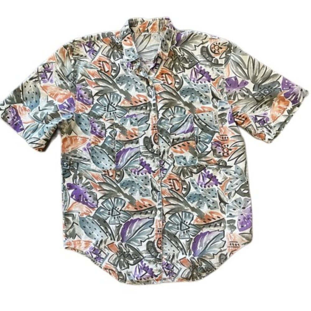 Vintage 80's Cherokee Floral Women's Shirt Size M